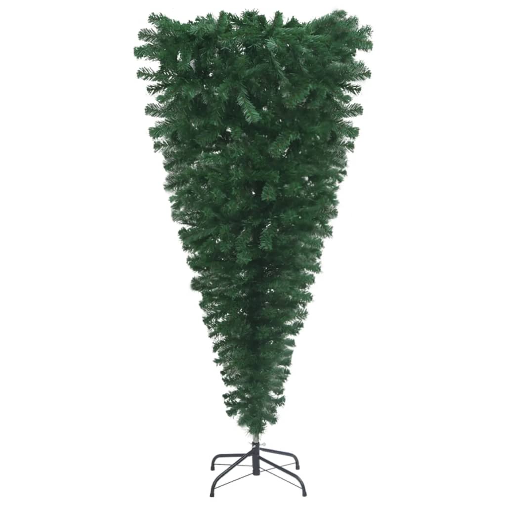 Künstlicher Weihnachtsbaum Kopfüber LEDs & Kugeln 180 cm
