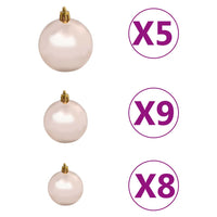 Thumbnail for Schlanker Weihnachtsbaum mit LEDs & Kugeln Rosa 210 cm