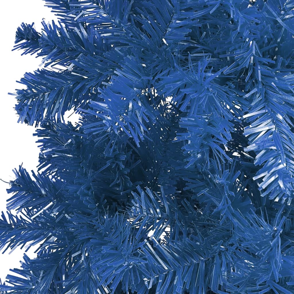 Schlanker Weihnachtsbaum mit LEDs & Kugeln Blau 240 cm