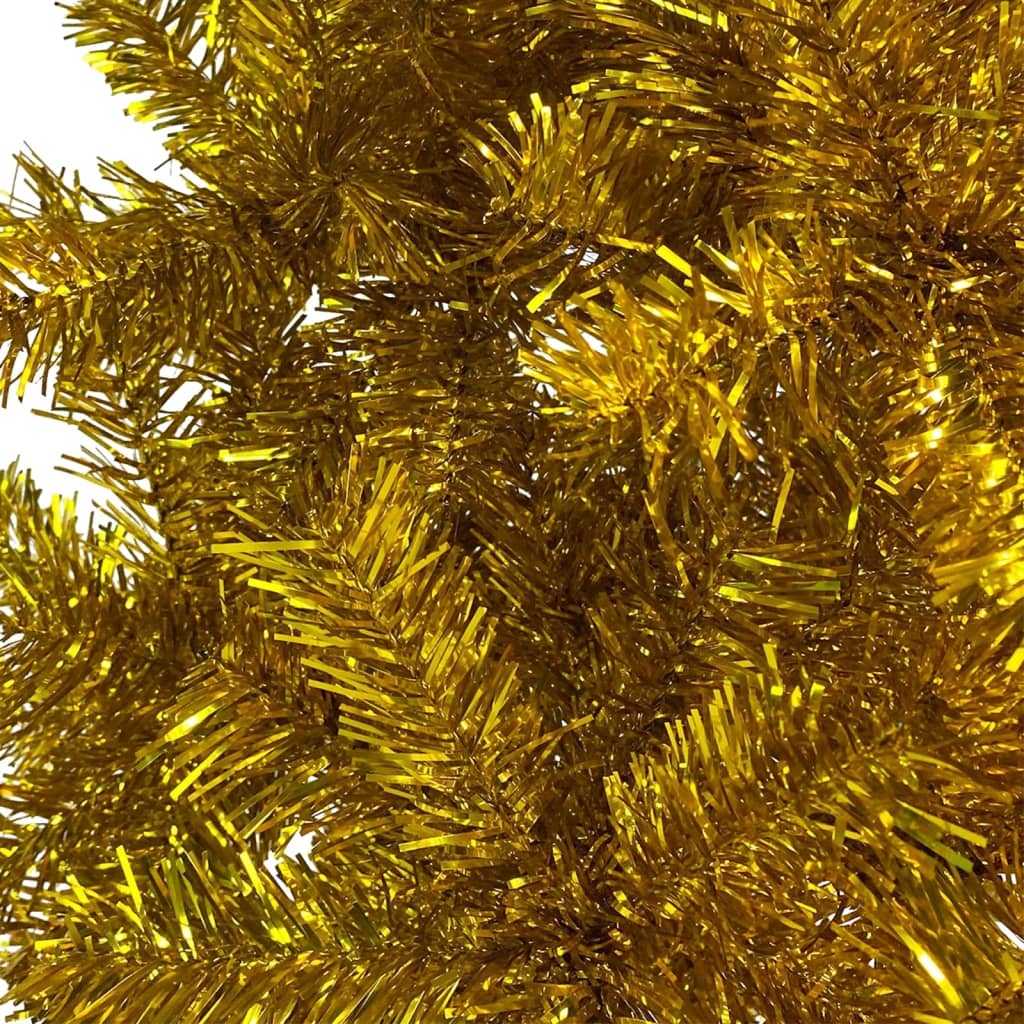 Schlanker Weihnachtsbaum mit LEDs & Kugeln Golden 150 cm