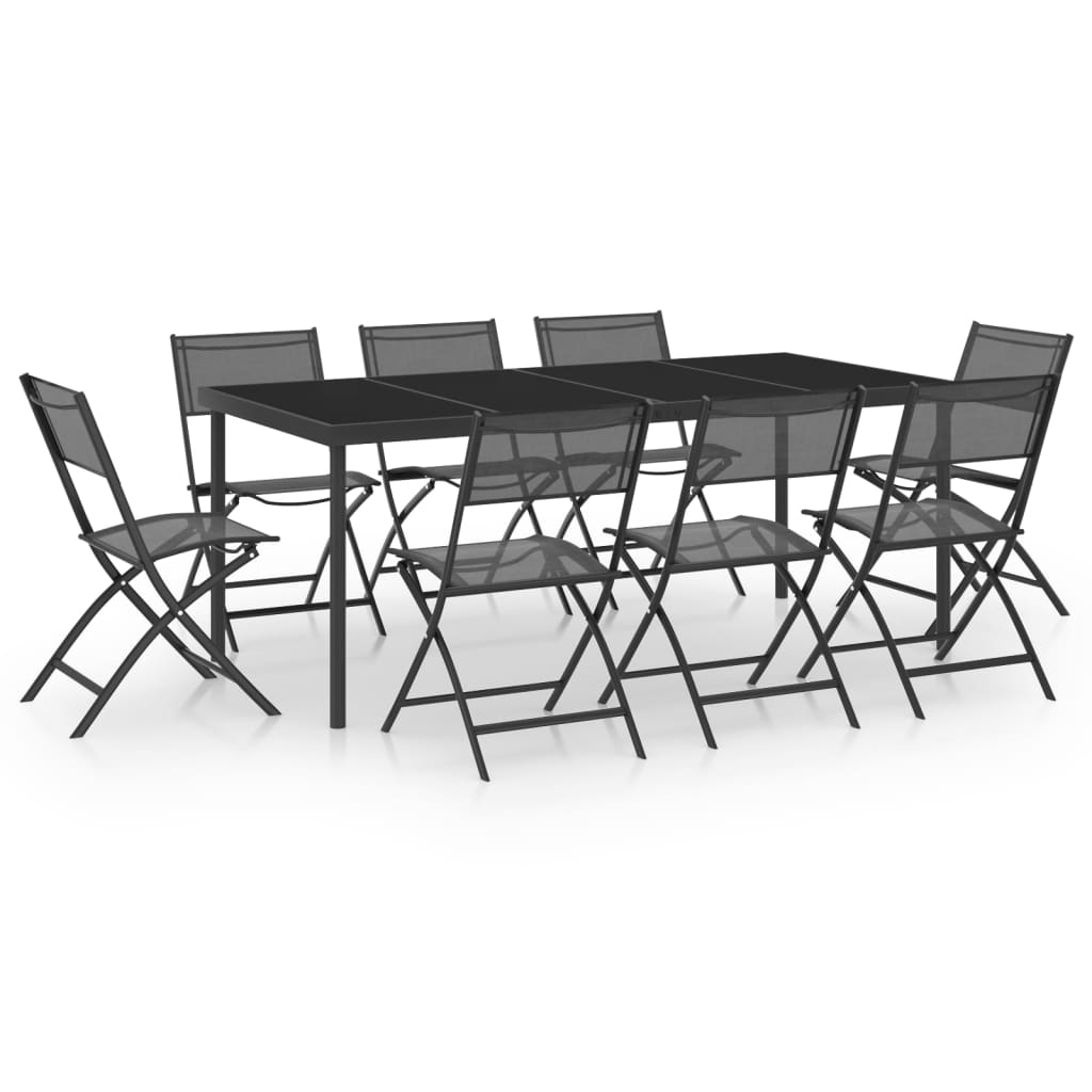 9-tlg. Garten-Essgruppe Stahl