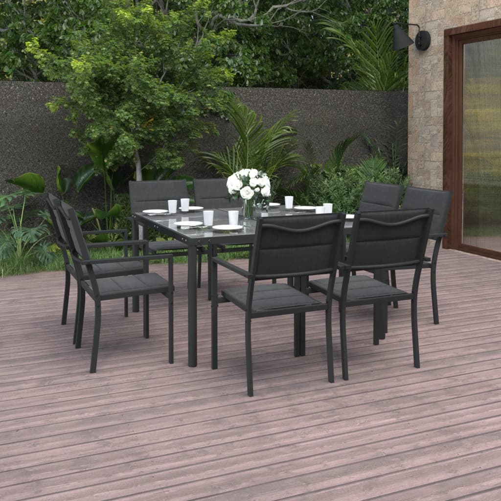 9-tlg. Garten-Essgruppe Stahl