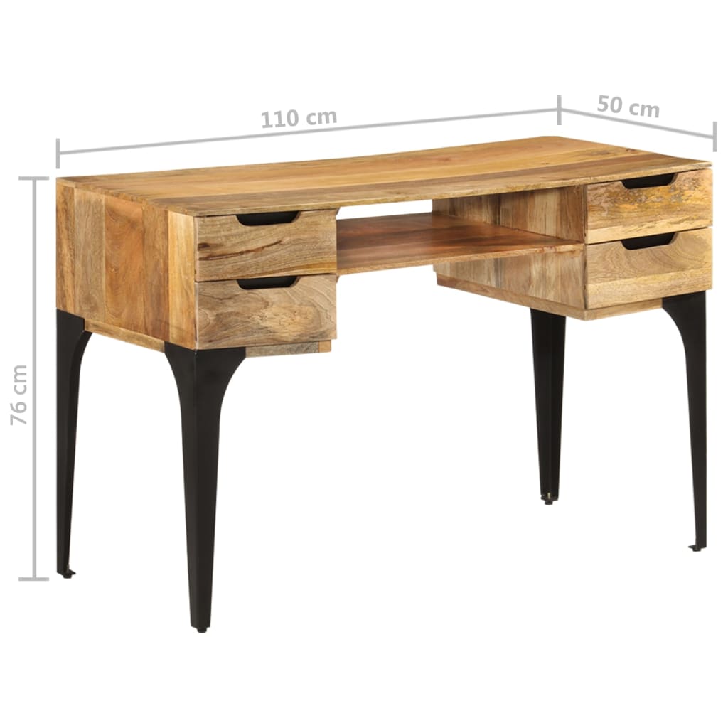 Schreibtisch 110x50x76 cm Massivholz Mango