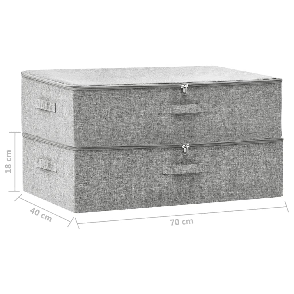 Aufbewahrungsboxen 2 Stk. Stoff 70x40x18 cm Grau