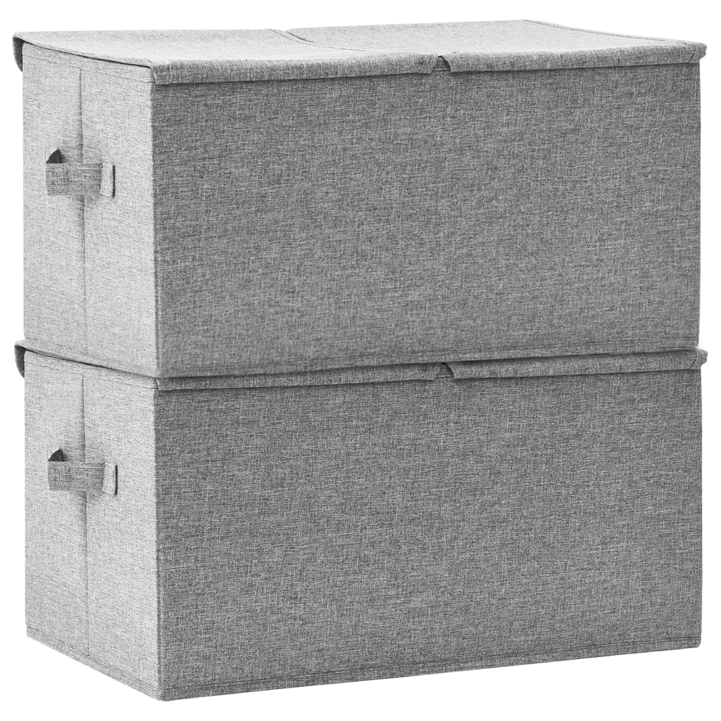 Aufbewahrungsboxen 2 Stk. Stoff 50x30x25 cm Grau