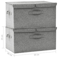 Thumbnail for Aufbewahrungsboxen 2 Stk. Stoff 50x30x25 cm Grau