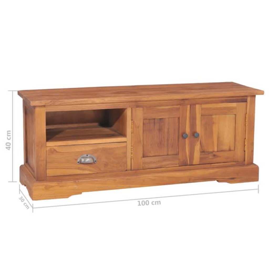 TV-Schrank 100x30x40 cm Teak Massivholz