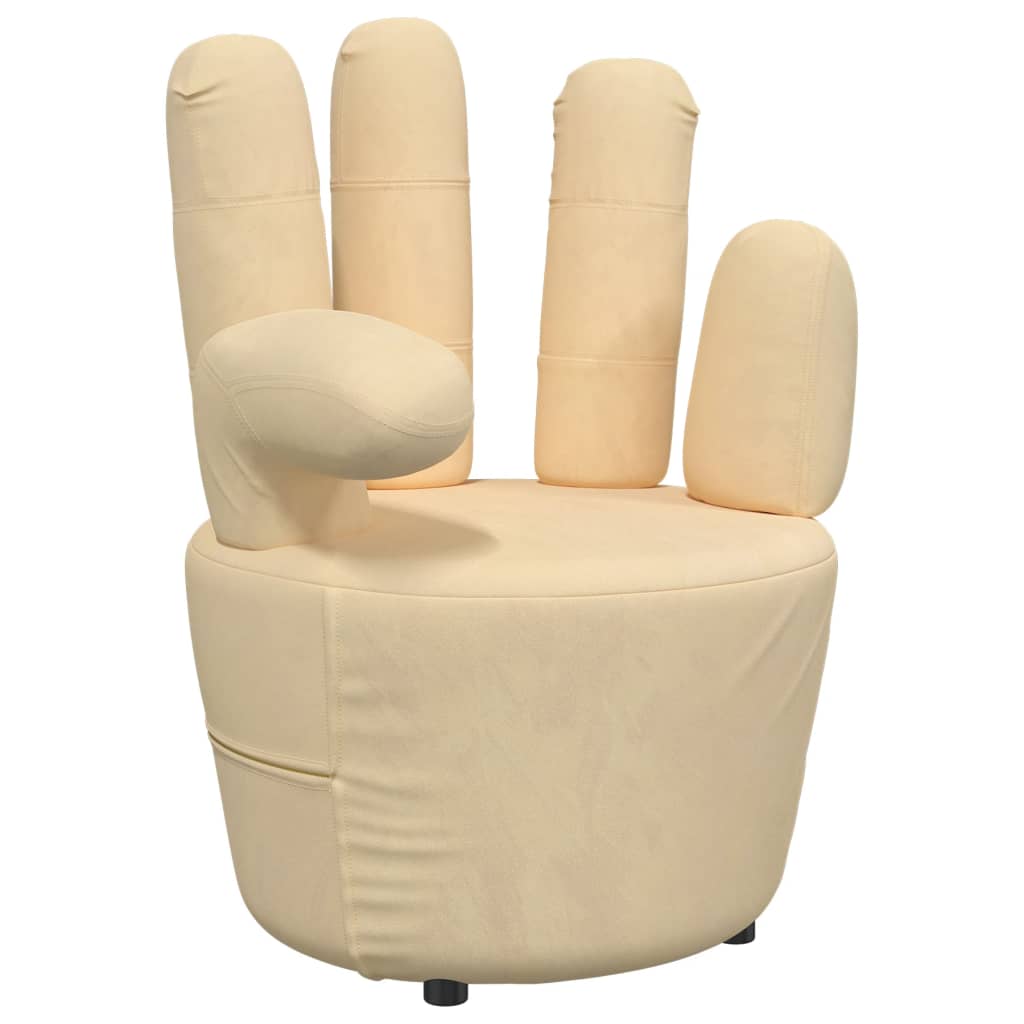 Stuhl in Handform Creme Samt