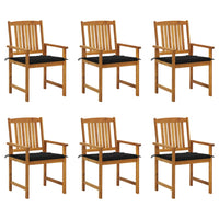 Thumbnail for Gartenstühle mit Kissen 6 Stk. Massivholz Akazie