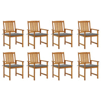 Thumbnail for Gartenstühle mit Kissen 8 Stk. Massivholz Akazie