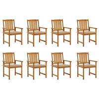 Thumbnail for Gartenstühle mit Kissen 8 Stk. Massivholz Akazie