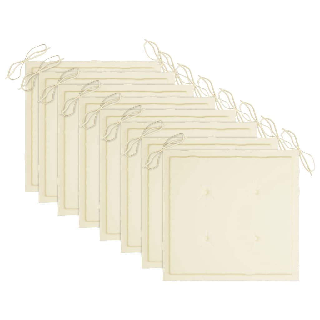 Gartenstühle mit Kissen 8 Stk. Massivholz Akazie Grau