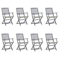 Thumbnail for Klappbare Gartenstühle 8 Stk. mit Kissen Massivholz Akazie