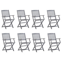 Thumbnail for Klappbare Gartenstühle 8 Stk. mit Kissen Massivholz Akazie