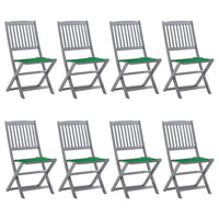 Thumbnail for Klappbare Gartenstühle 8 Stk. mit Kissen Massivholz Akazie
