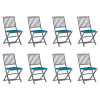 Thumbnail for Klappbare Gartenstühle 8 Stk. mit Kissen Massivholz Akazie