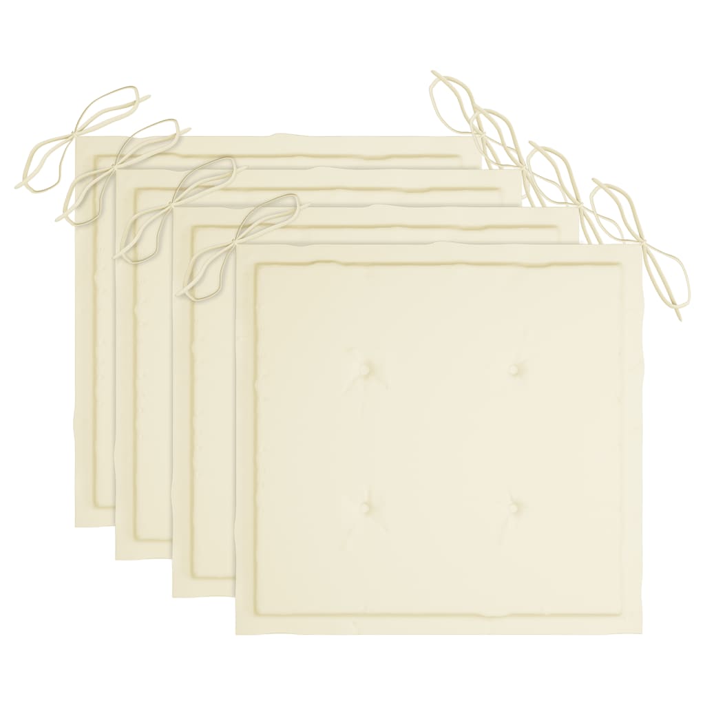 Garten-Essstühle 4 Stk. mit Kissen Massivholz Akazie