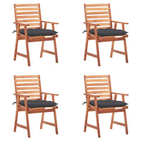 Thumbnail for Garten-Essstühle 4 Stk. mit Kissen Massivholz Akazie