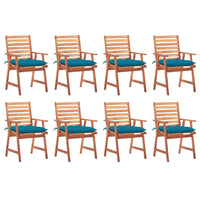 Thumbnail for Garten-Essstühle 8 Stk. mit Kissen Massivholz Akazie