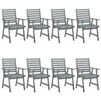 Thumbnail for Garten-Essstühle 8 Stk. Grau Massivholz Akazie