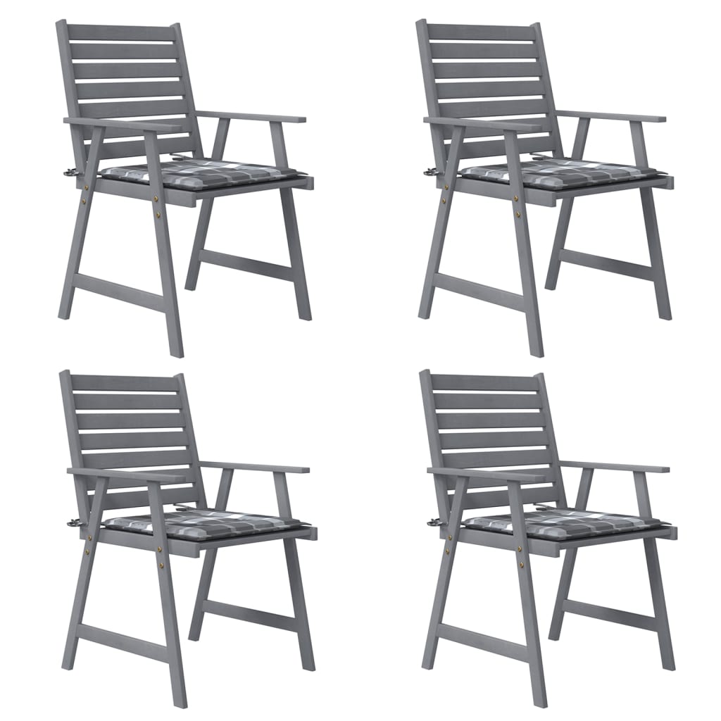 Garten-Essstühle mit Kissen 4 Stk. Massivholz Akazie
