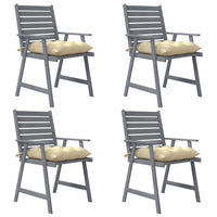 Thumbnail for Garten-Essstühle mit Kissen 4 Stk. Massivholz Akazie