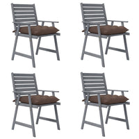 Thumbnail for Garten-Essstühle mit Kissen 4 Stk. Massivholz Akazie