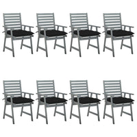 Thumbnail for Garten-Essstühle mit Kissen 8 Stk. Massivholz Akazie