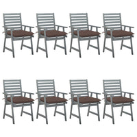 Thumbnail for Garten-Essstühle mit Kissen 8 Stk. Massivholz Akazie