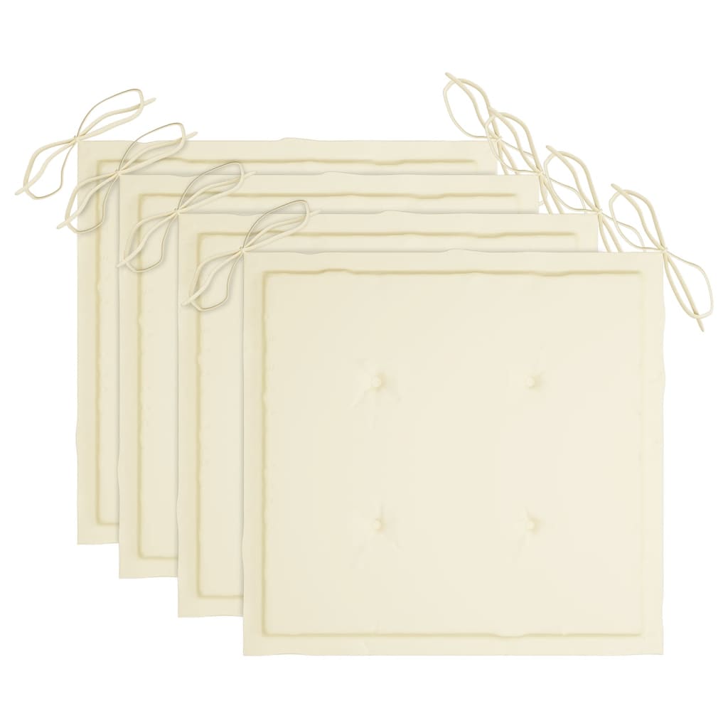 Gartenstühle 4 Stk. mit Kissen Massivholz Akazie