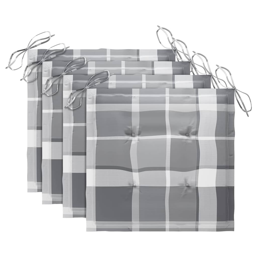 Gartenstühle 4 Stk. mit Kissen Massivholz Akazie