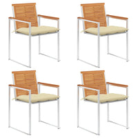 Thumbnail for Gartenstühle 4 Stk. mit Kissen Massivholz Akazie