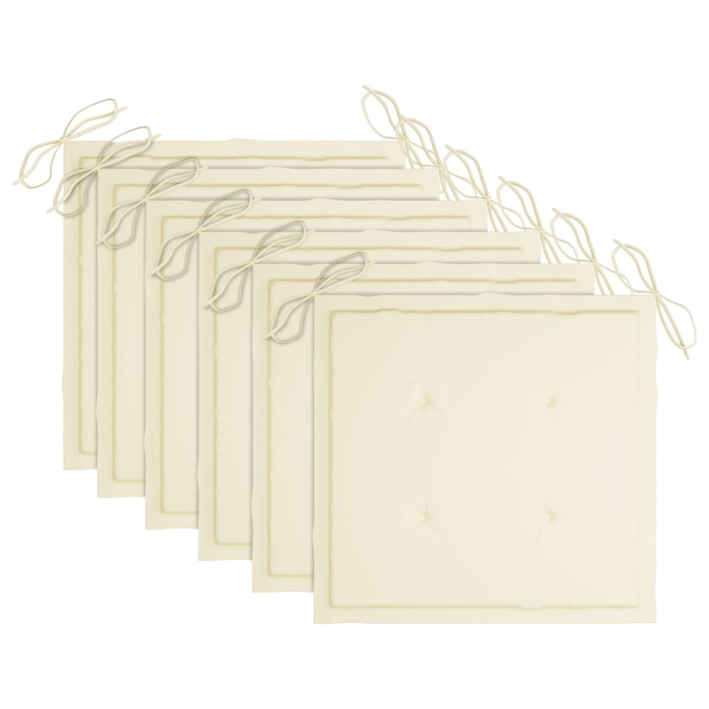 Gartenstühle 6 Stk. mit Kissen Massivholz Akazie