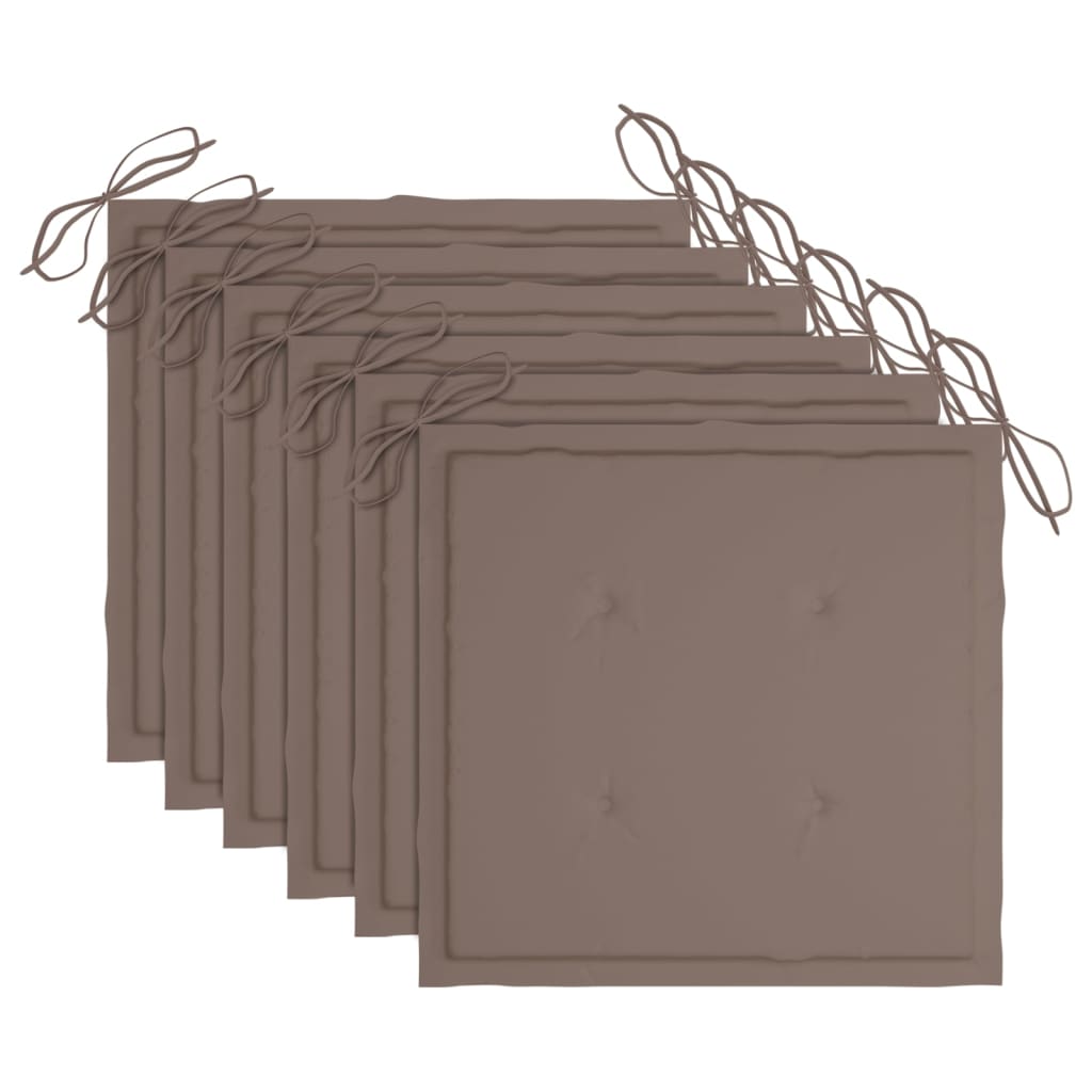 Gartenstühle 6 Stk. mit Kissen Massivholz Akazie