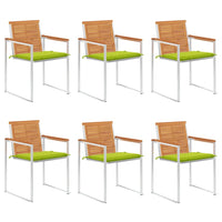 Thumbnail for Gartenstühle 6 Stk. mit Kissen Massivholz Akazie