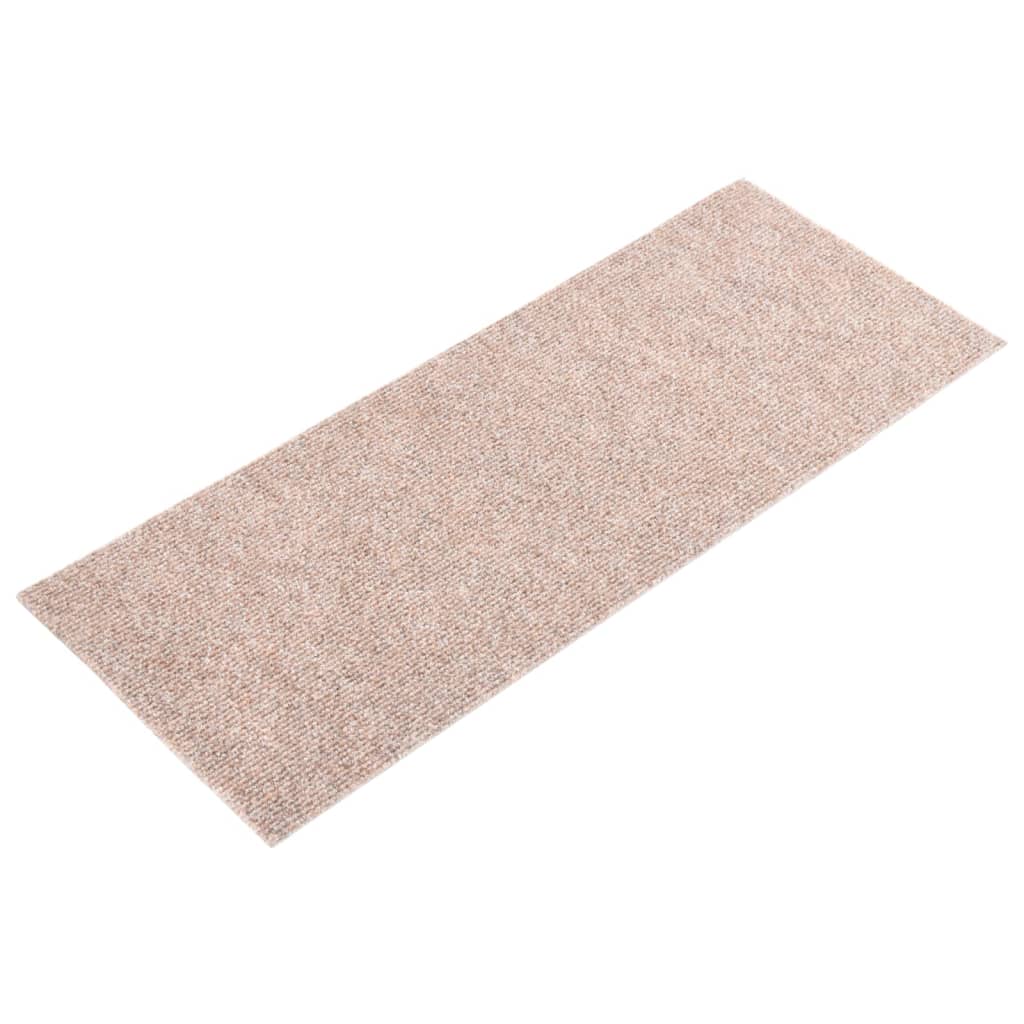 Selbstklebende Treppenmatten 15 Stk. 60x25 cm Hellbraun