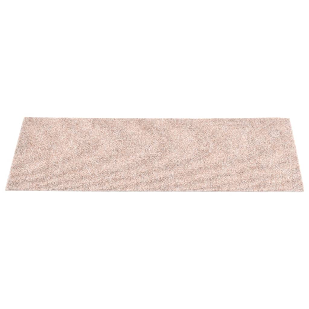 Selbstklebende Treppenmatten 15 Stk. 60x25 cm Hellbraun