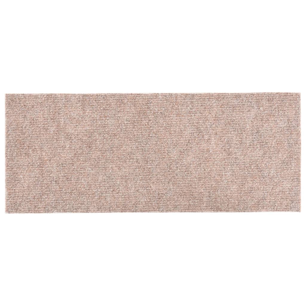 Selbstklebende Treppenmatten 15 Stk. 60x25 cm Hellbraun