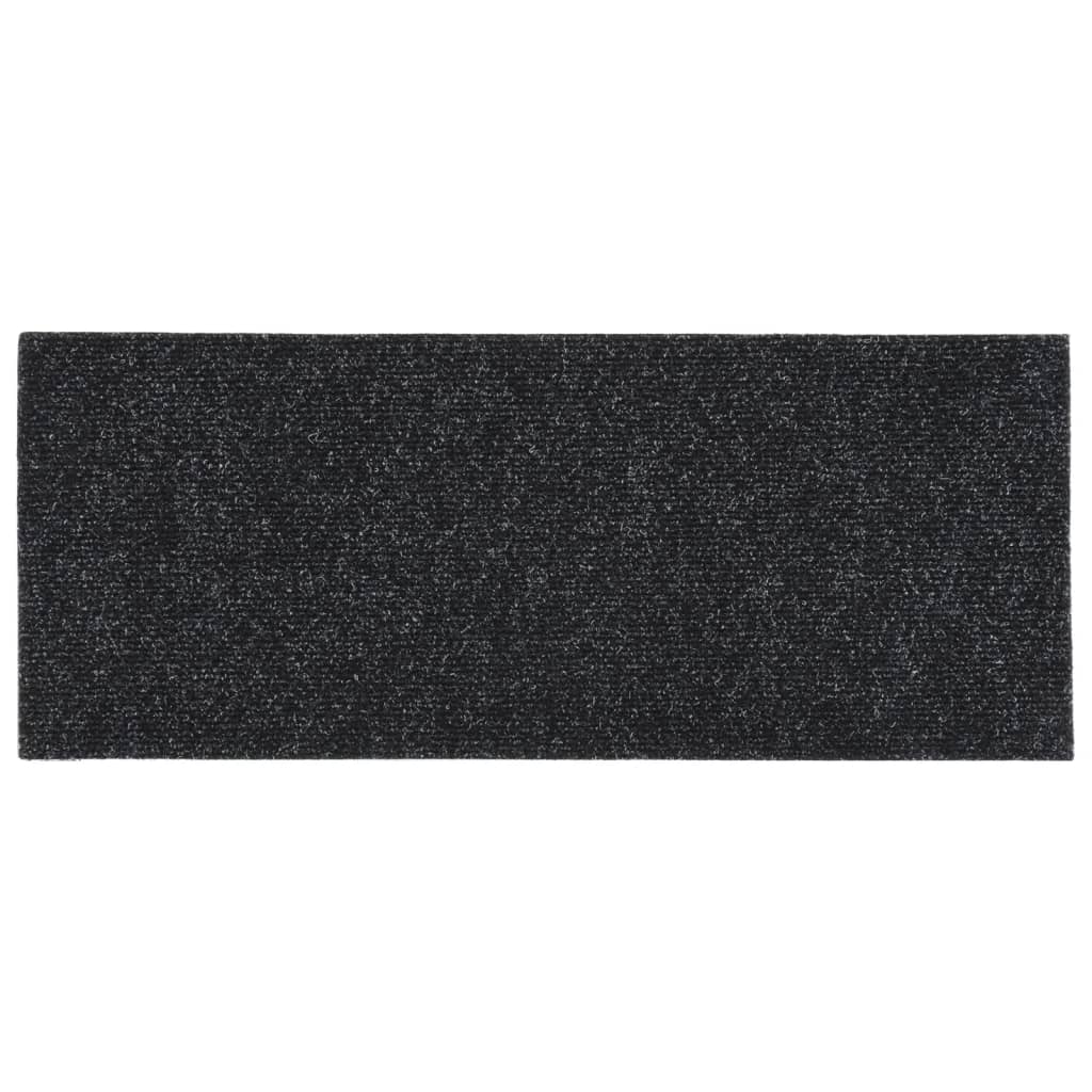 Selbstklebende Treppenmatten 15 Stk. Rechteckig 60x25cm Schwarz
