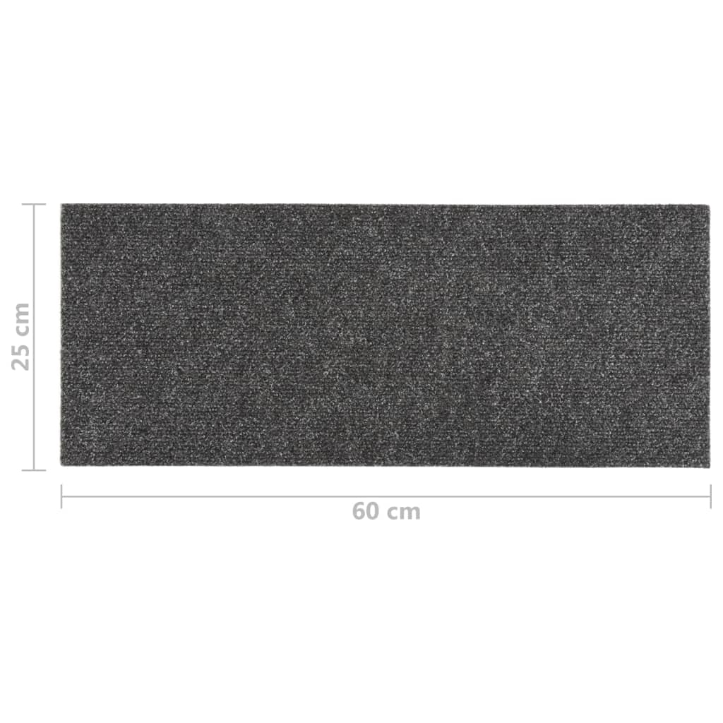 Selbstklebende Treppenmatten 15 Stk. 60x25 cm Graubraun