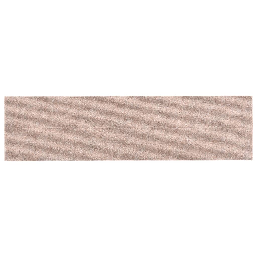 Selbstklebende Treppenmatten 15 Stk. 76x20 cm Hellbraun