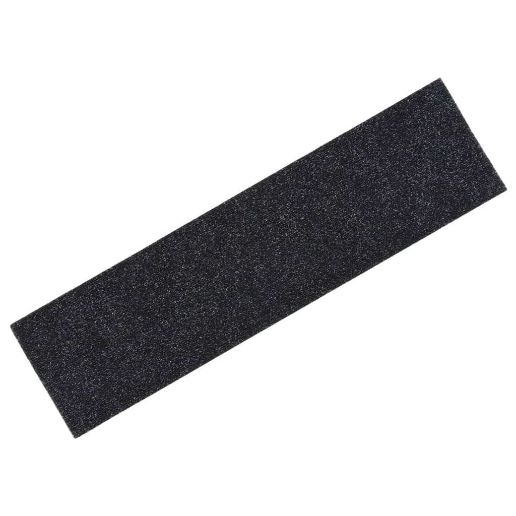Selbstklebende Treppenmatten 15 Stk. Rechteckig 76x20cm Schwarz