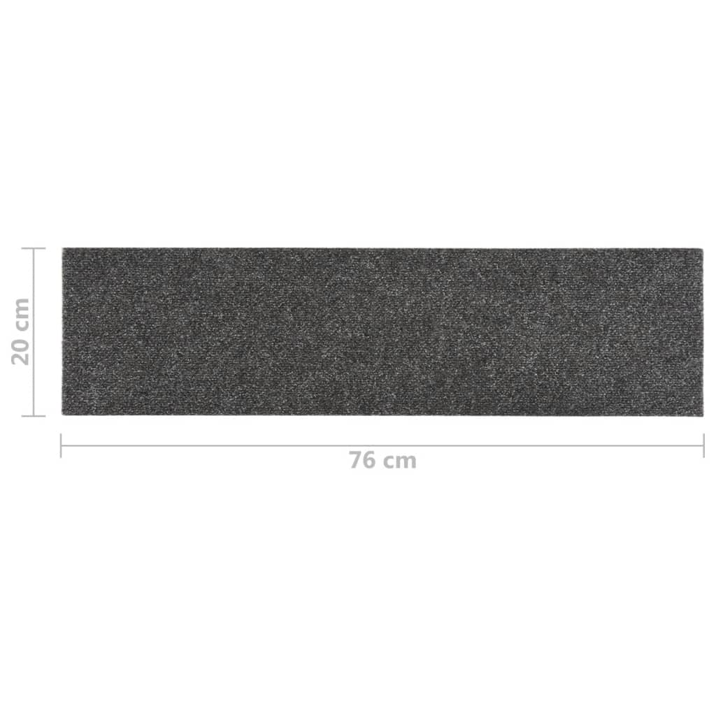 Selbstklebende Treppenmatten 15 Stk. 76x20 cm Graubraun