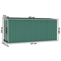 Thumbnail for Wand-Geräteschuppen Grün 118x382x178 cm Verzinkter Stahl