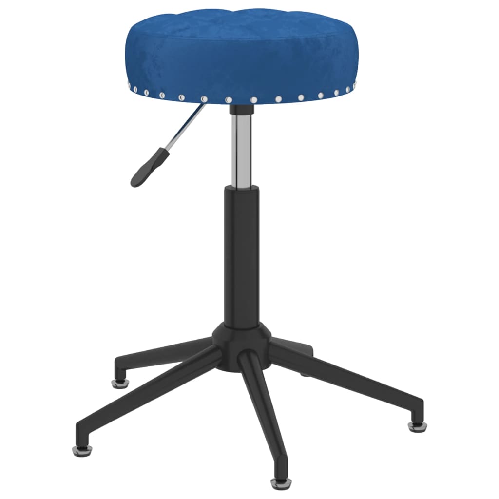 Essstühle 2 Stk. Drehbar Blau Samt