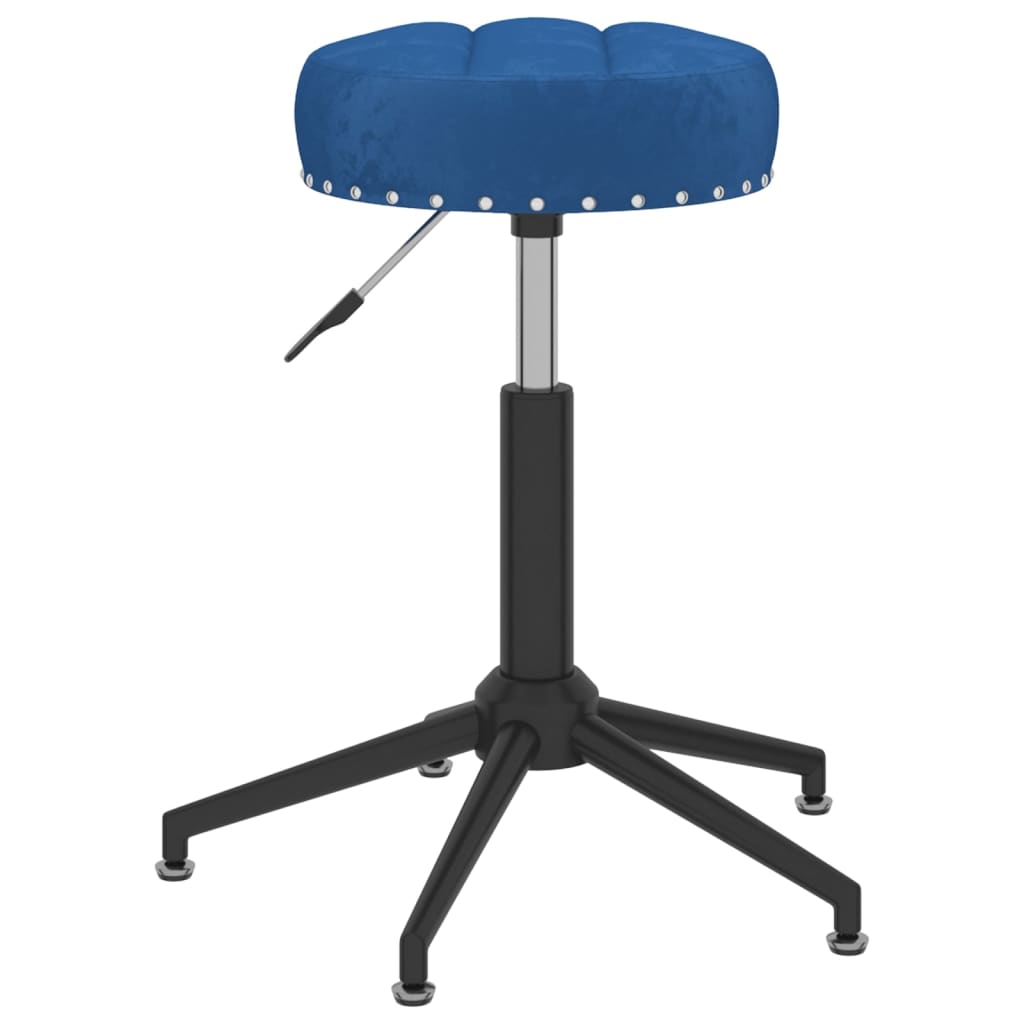 Essstühle 2 Stk. Drehbar Blau Samt