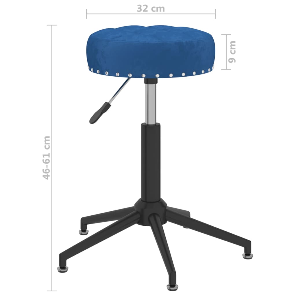 Essstühle 2 Stk. Drehbar Blau Samt