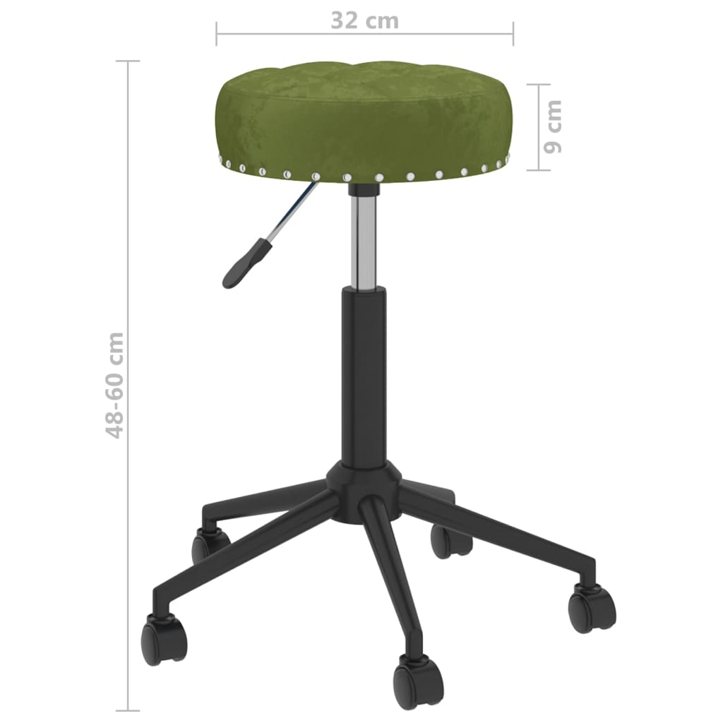 Essstühle 2 Stk. Drehbar Hellgrün Samt