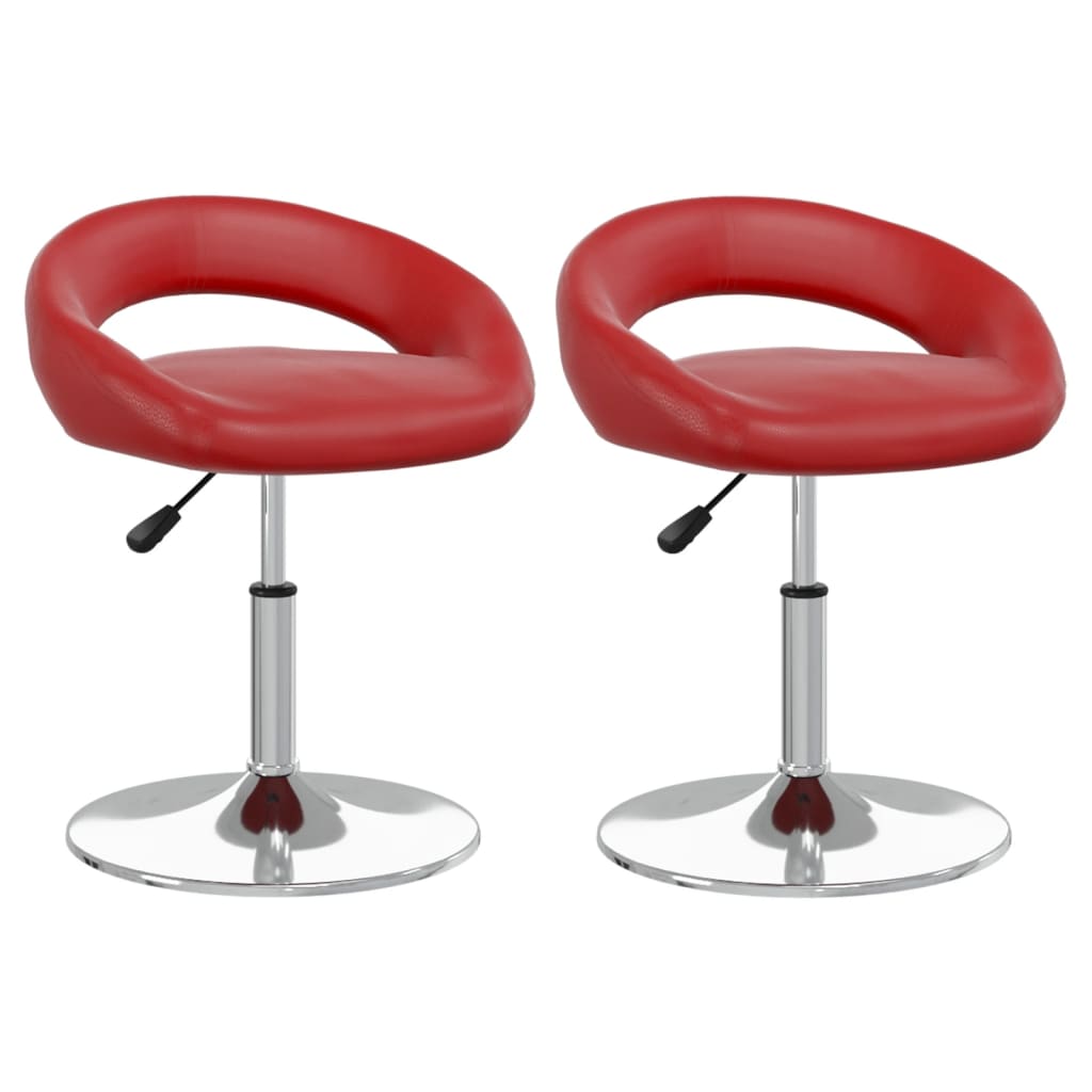 Esszimmerstühle 2 Stk. Drehbar Weinrot Kunstleder