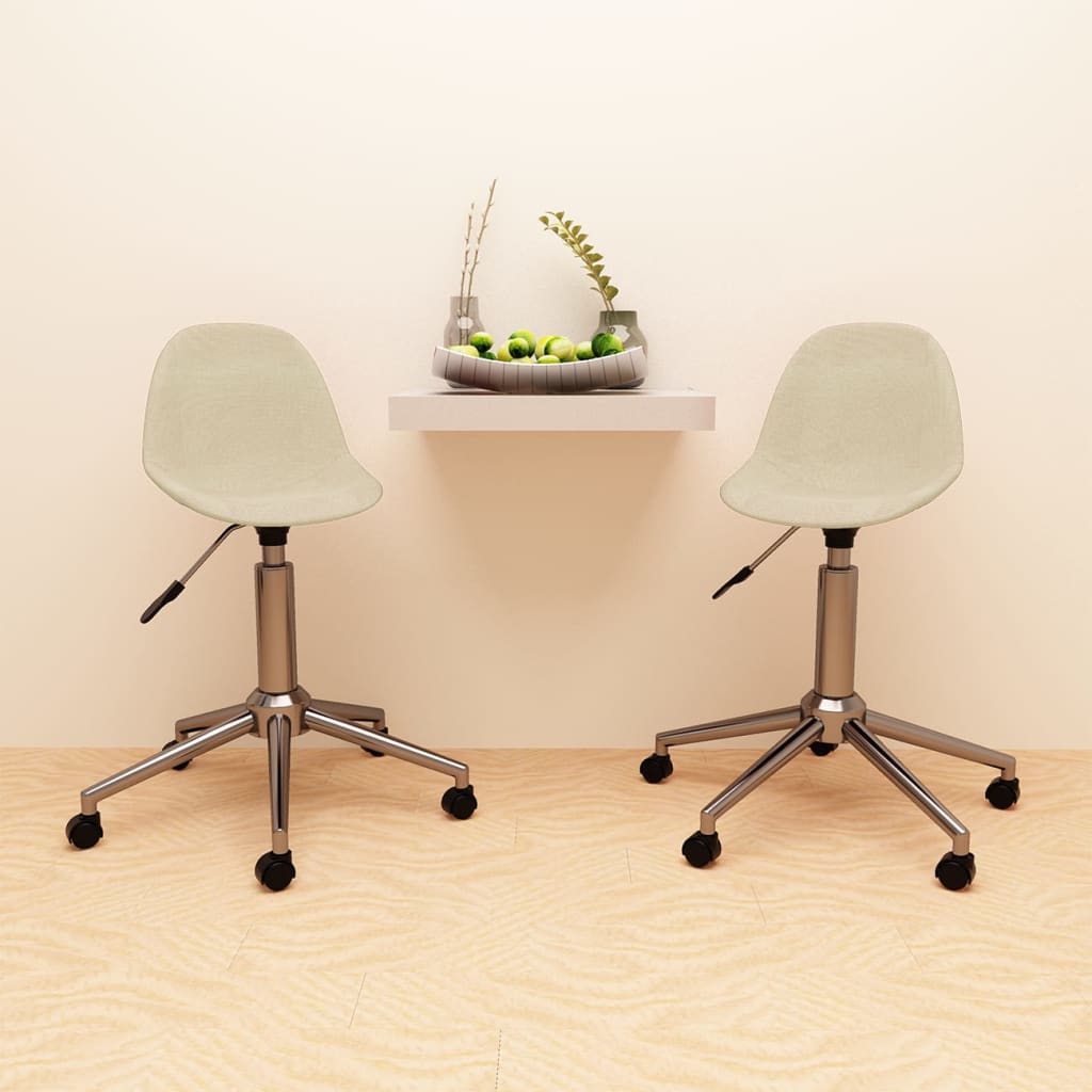 Esszimmerstühle 2 Stk. Drehbar Creme Stoff
